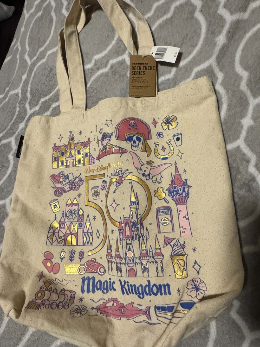 Walt Disney World 50th Starbucks Been There Series Magic Kingdom Tote Bag